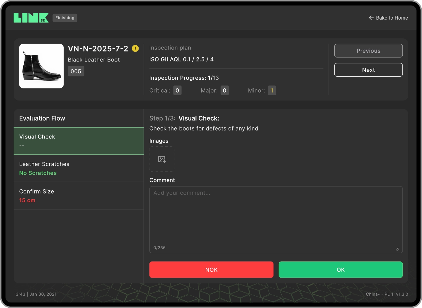 Quality Terminal mobile application for conducting inspections
