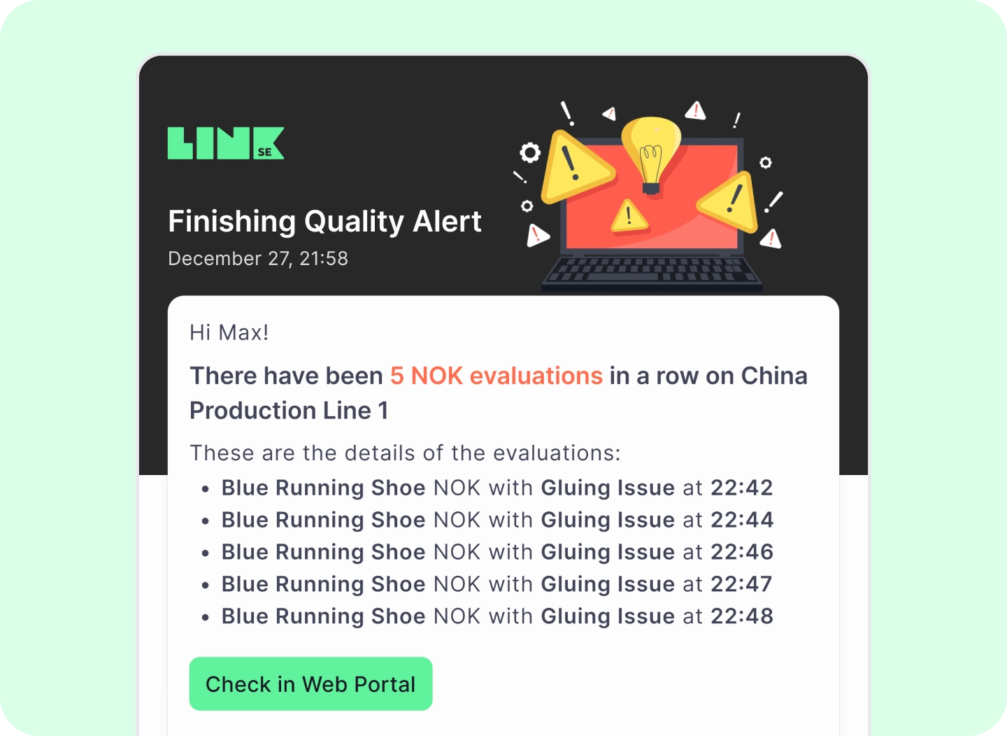 Automatic quality alert and escalation system